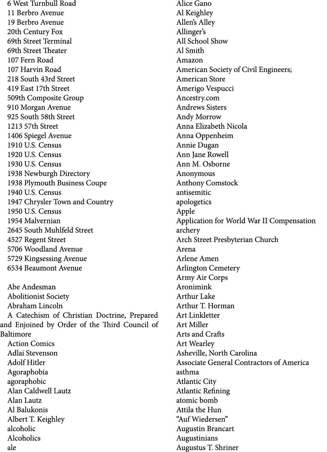 6 West Turnbull Road 11 Berbro Avenue 19 Berbro Avenue 20th Century Fox 69th Street Terminal 69th Street Theater 107 ...