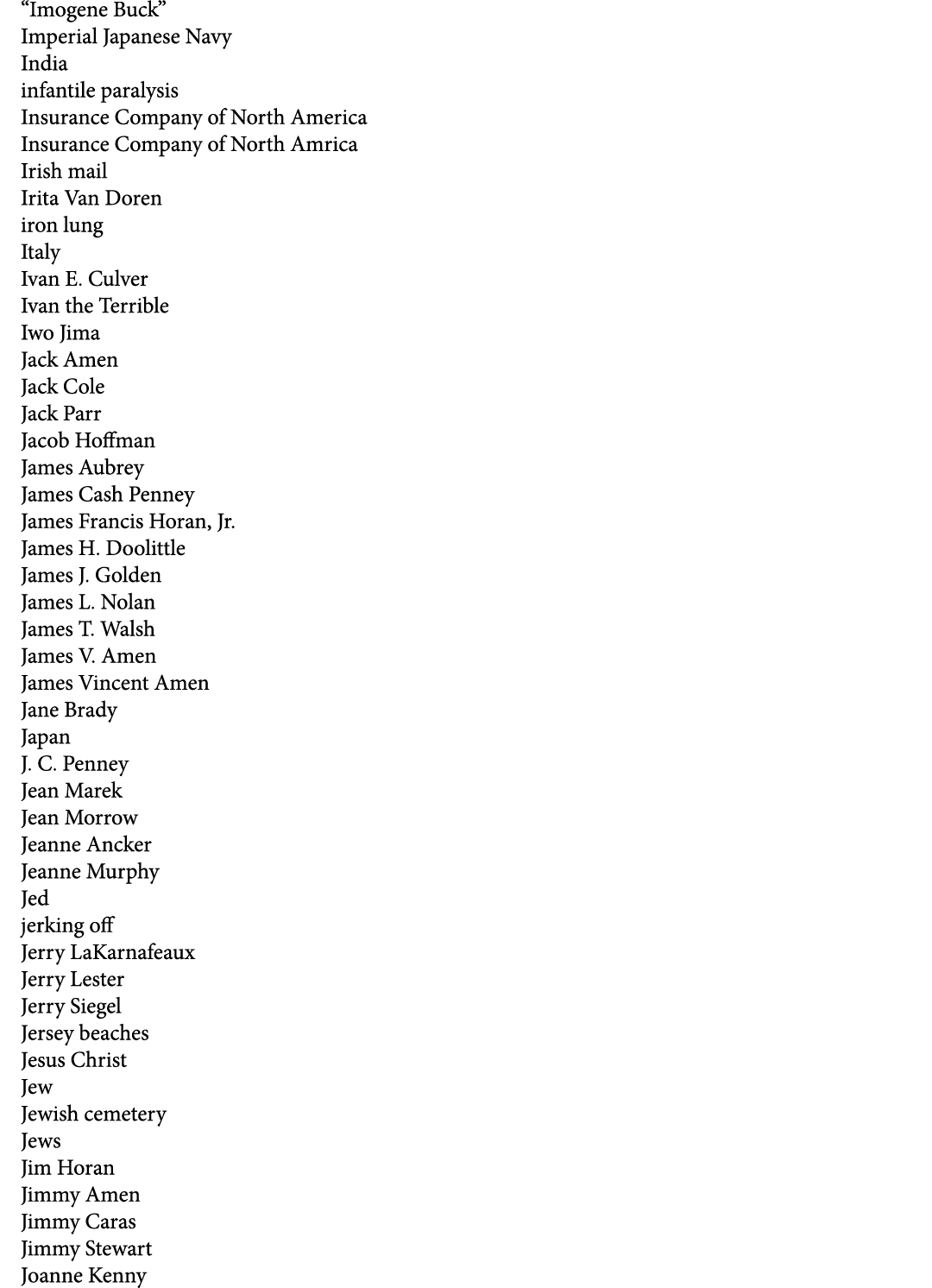 “Imogene Buck” Imperial Japanese Navy India infantile paralysis Insurance Company of North America Insurance Company ...