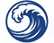 A blue and white wave design on a white background. AI generated content