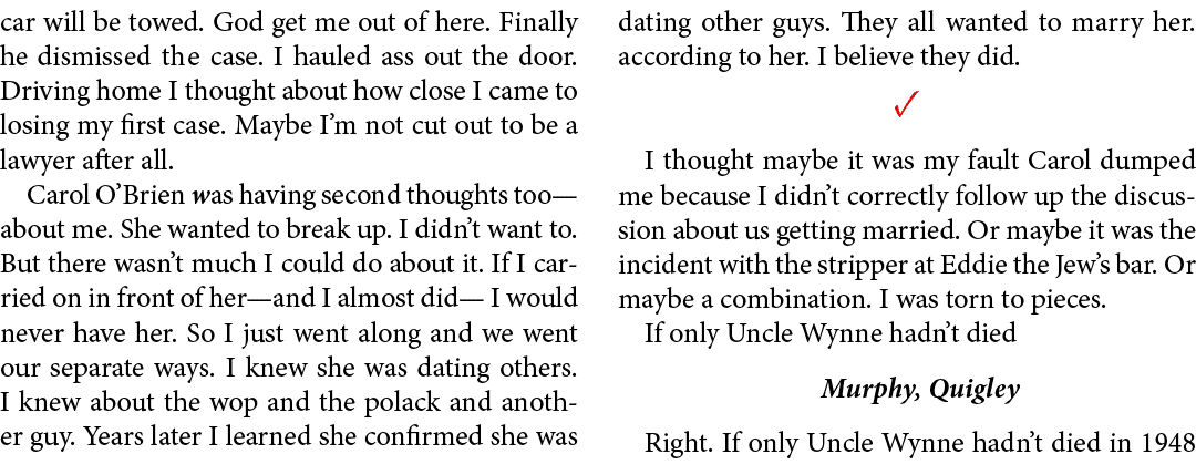 car will be towed. God get me out of here. Finally he dismissed the case. I hauled ass out the door. Driving home I t...