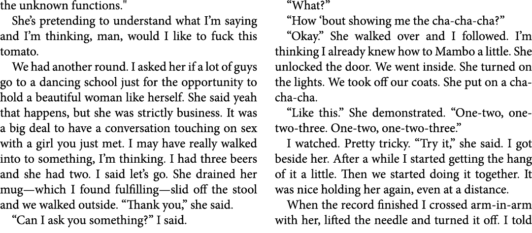the unknown functions.\“ She’s pretending to understand what I’m saying and I’m thinking, man, would I like to ﻿fuck ...