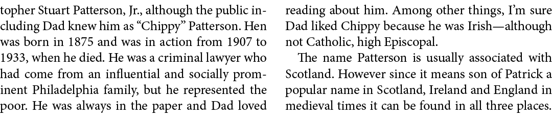 topher Stuart Patterson, Jr., although the public including Dad knew him as “Chippy” Patterson. Hen was born in 1875 ...