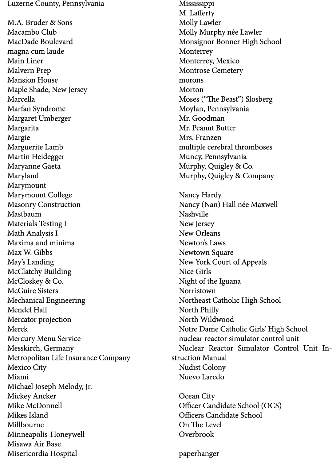 Luzerne County, Pennsylvania M.A. Bruder & Sons Macambo Club MacDade Boulevard magna cum laude Main Liner Malvern Pre...