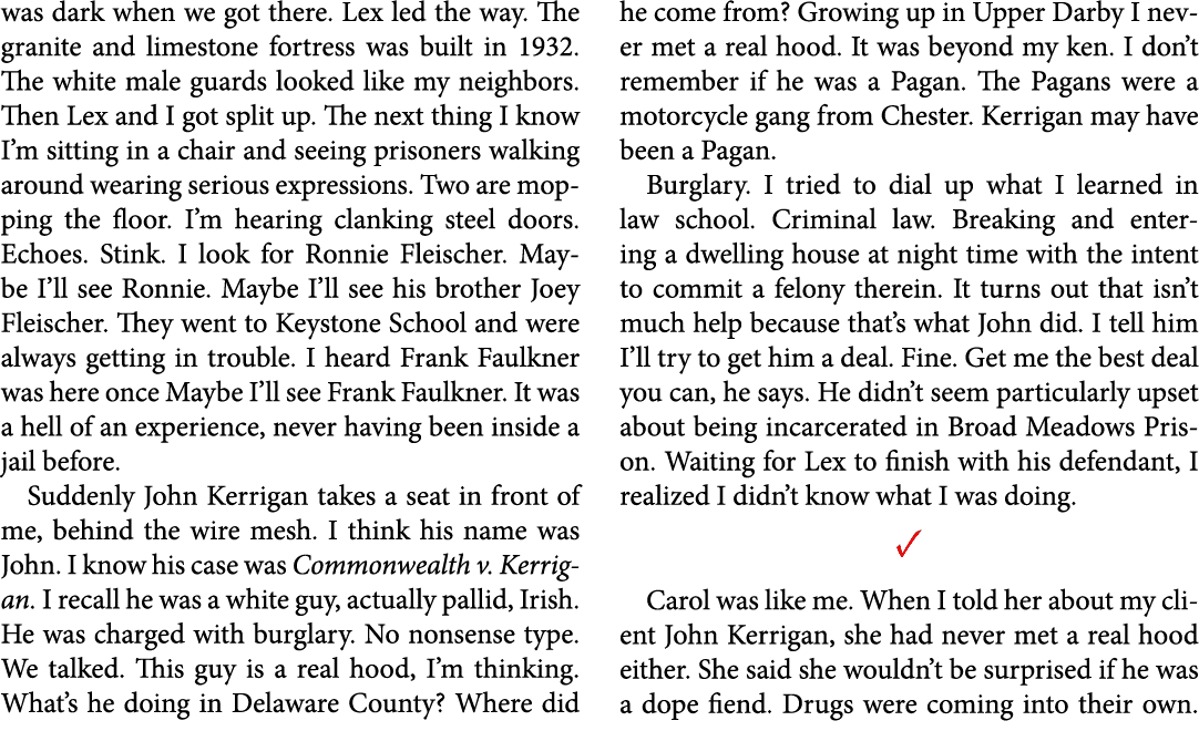 was dark when we got there. Lex led the way. The granite and limestone fortress was built in 1932. The white male gua...