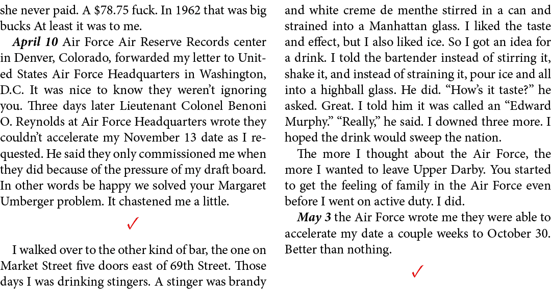 she never paid. A $78.75 ﻿fuck. In 1962 that was big bucks At least it was to me. April 10 ﻿Air Force Air Reserve Rec...