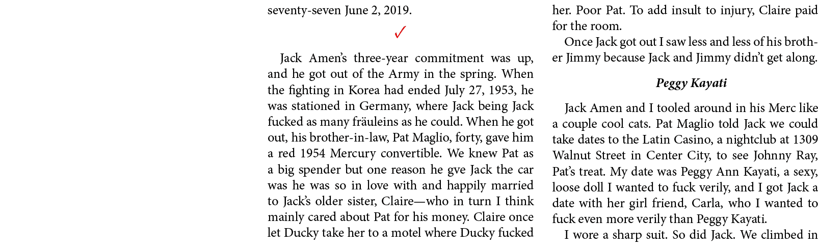 seventy-seven June 2, 2019. ﻿✓ Jack Amen’s three-year commitment was up, and he got out of the Army in the spring . W...