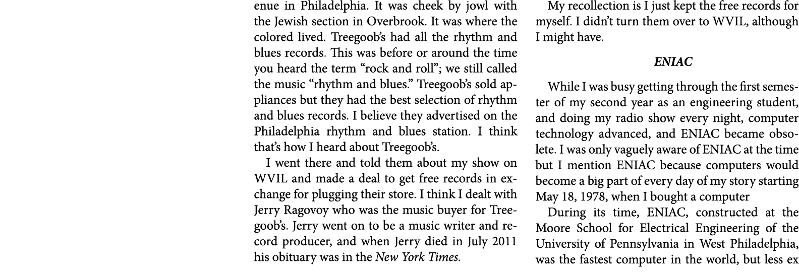 enue in ﻿Philadelphia. It was cheek by jowl with the Jewish section in ﻿Overbrook. It was where the colored lived. ﻿T...
