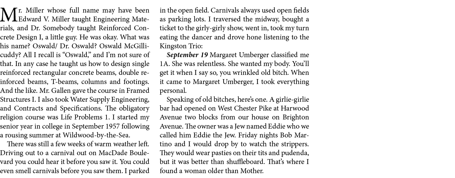 Mr. Miller whose full name may have been ﻿Edward V. Miller taught Engineering Materials, and Dr. Somebody taught Rein...