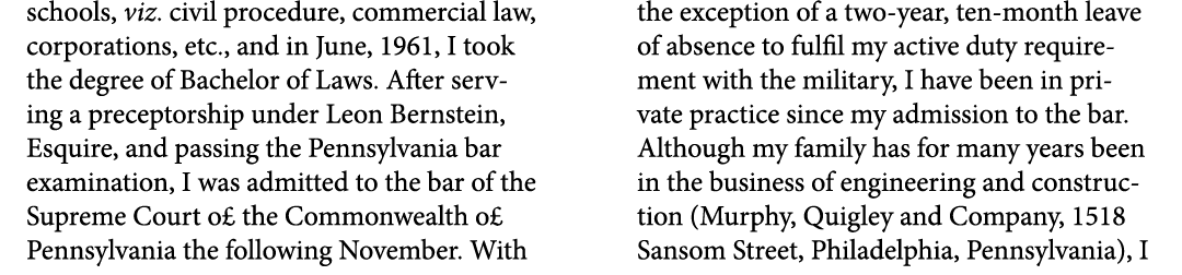 schools, viz. civil procedure, commercial law, corporations, etc., and in June, 1961, I took the degree of Bachelor o...