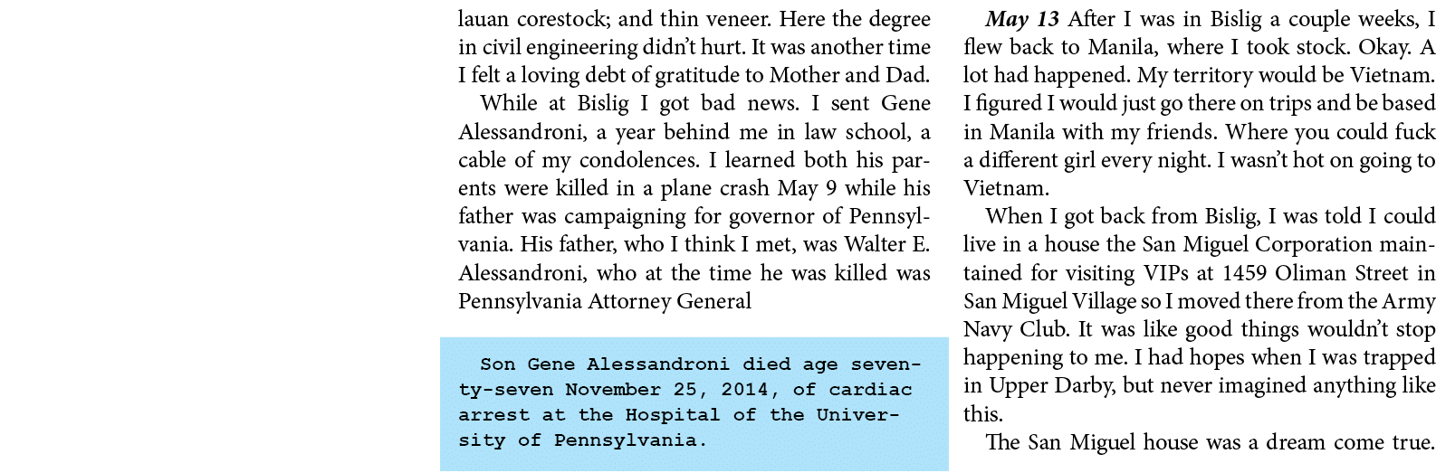 lauan corestock; and thin veneer. Here the degree in civil engineering didn’t hurt. It was another time I felt a lov...