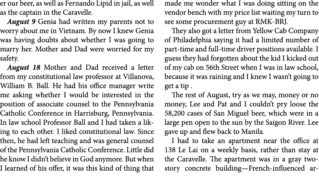 er our beer, as well as Fernando Lipid in jail, as well as the captain in the Caravelle. August 9 Genia had written m...