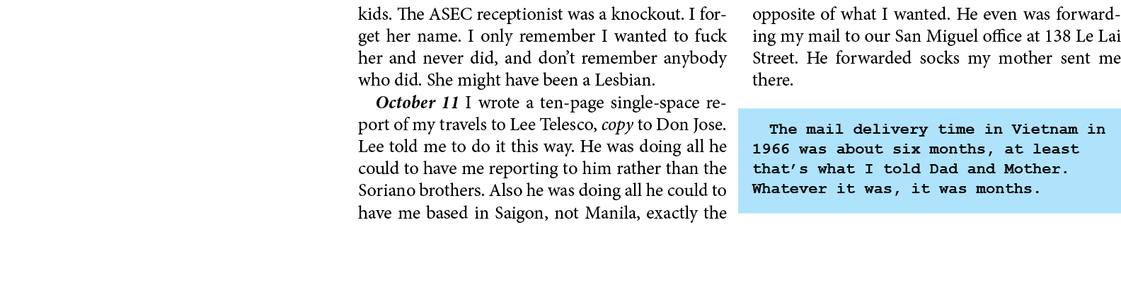 kids. The ASEC receptionist was a knockout. I forget her name. I only remember I wanted to fuck her and never did, an...