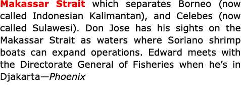 Makassar Strait which separates Borneo (now called Indonesian Kalimantan), and Celebes (now called Sulawesi). Don Jos...