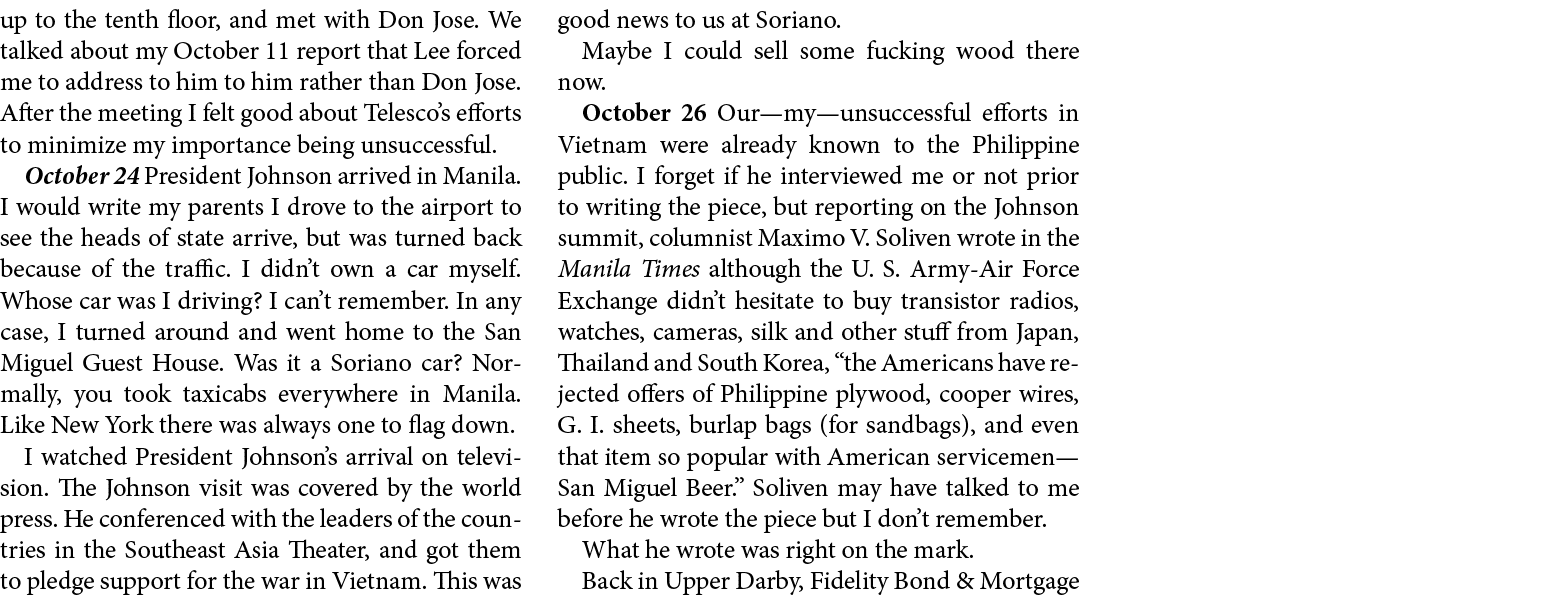 up to the tenth floor, and met with Don Jose. We talked about my October 11 report that Lee forced me to address to h...