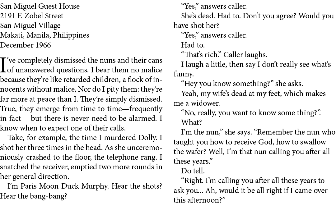 San Miguel Guest House ﻿2191 F. Zobel Street ﻿San Miguel Village ﻿Makati, Manila, Philippines December 1966 I’ve comp...