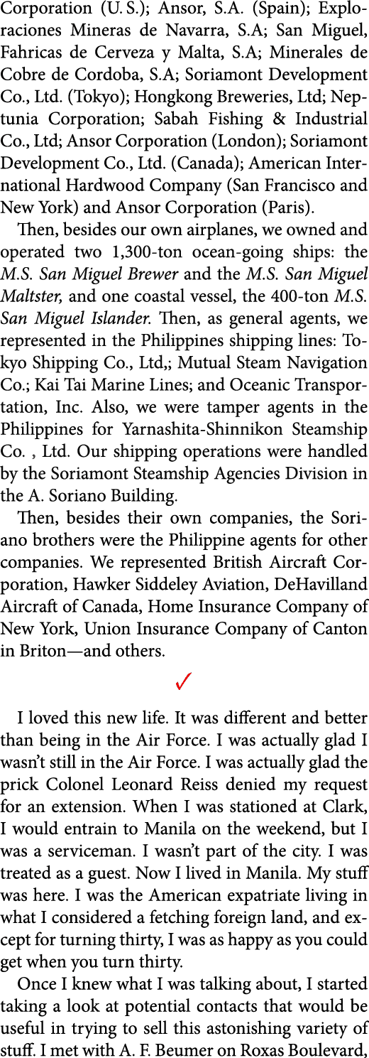Corporation (U. S.); Ansor, S.A. (Spain); Exploraciones Mineras de Navarra, S.A; San Miguel, Fahricas de Cerveza y Ma...