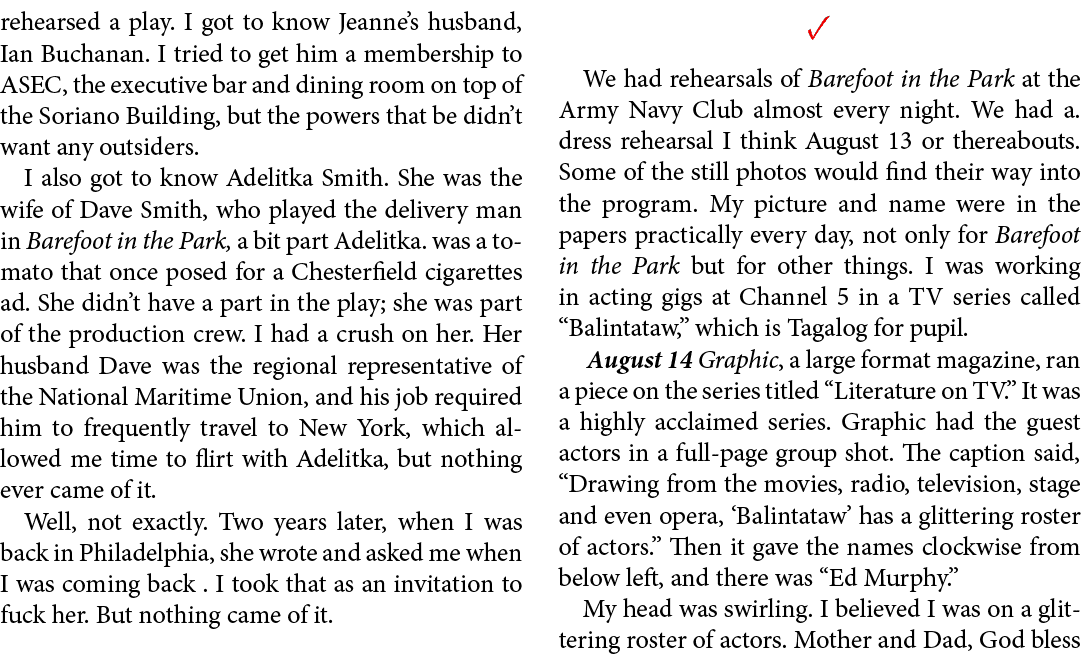 rehearsed a play. I got to know Jeanne’s husband, ﻿Ian Buchanan. I tried to get him a membership to ASEC, the executi...