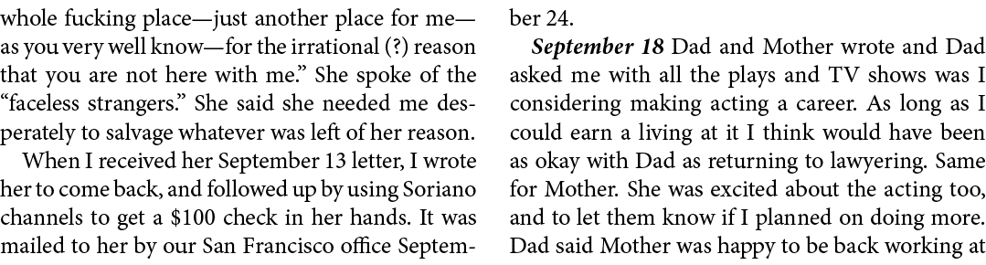 whole fucking place—just another place for me—as you very well know—for the irrational (?) reason that you are not he...