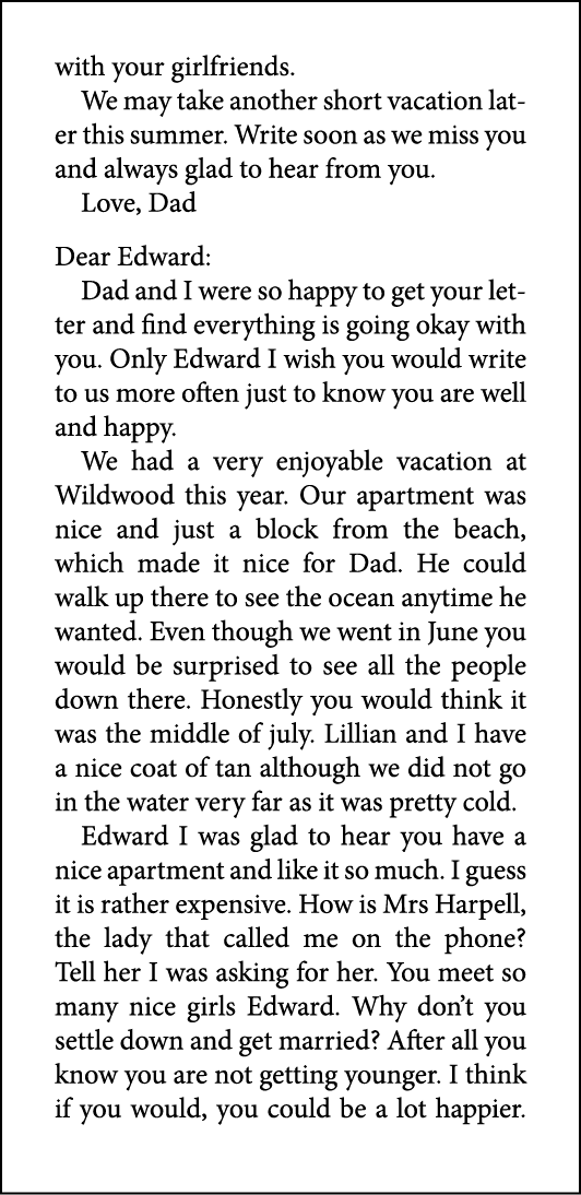 with your girlfriends. We may take another short vacation later this summer. Write soon as we miss you and always gla...