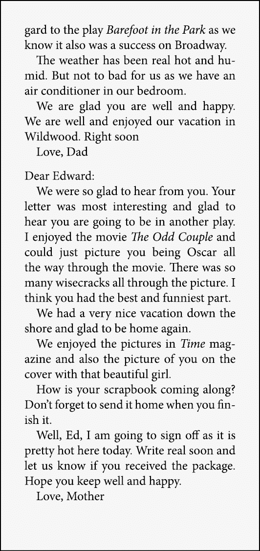 gard to the play Barefoot in the Park as we know it also was a success on Broadway. The weather has been real hot and...