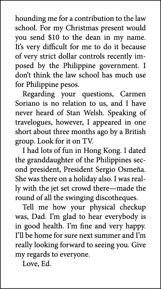 hounding me for a contribution to the law school. For my ﻿Christmas present would you send $10 to the dean in my name...