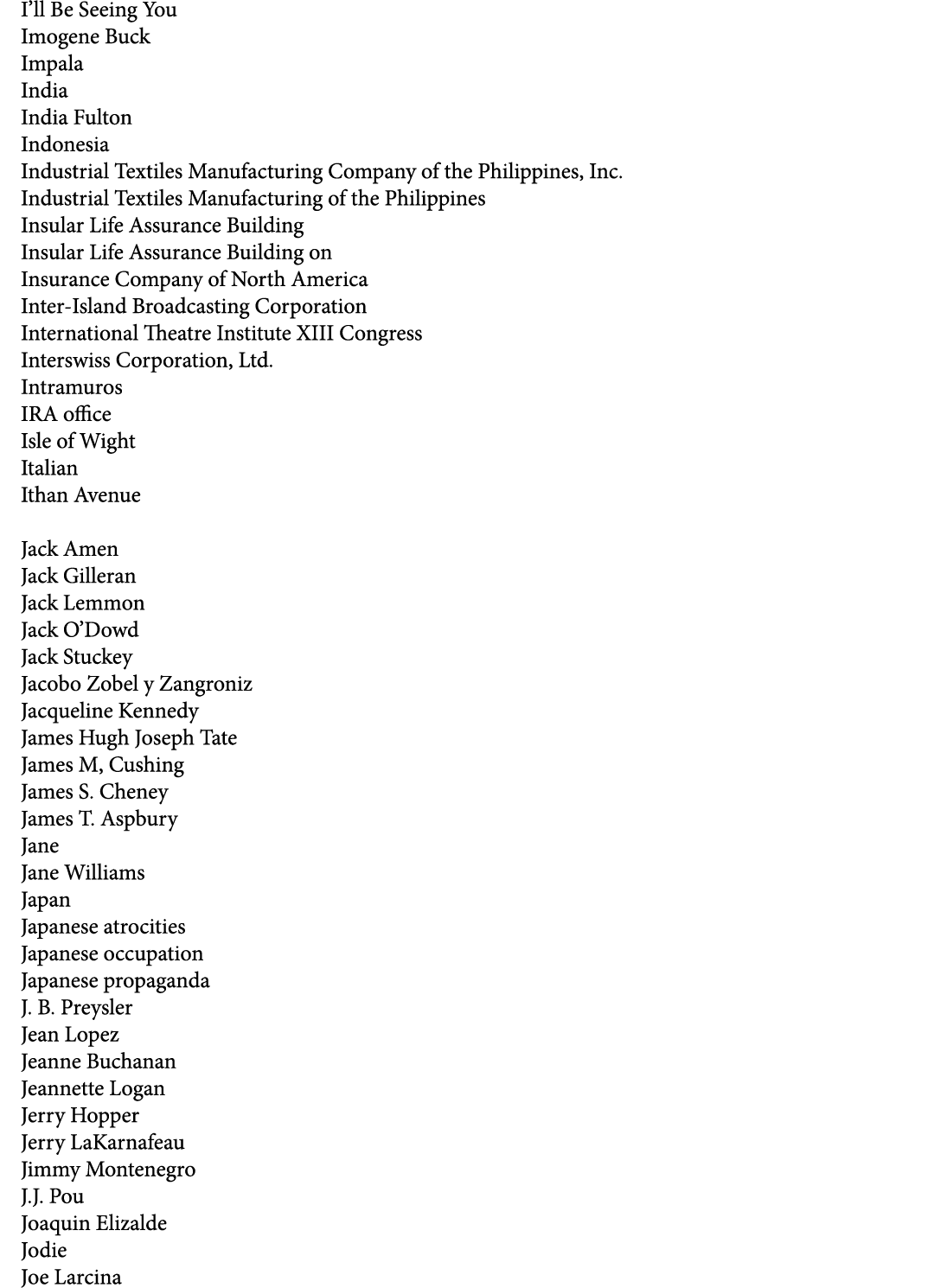 I’ll Be Seeing You Imogene Buck Impala India India Fulton Indonesia Industrial Textiles Manufacturing Company of the ...