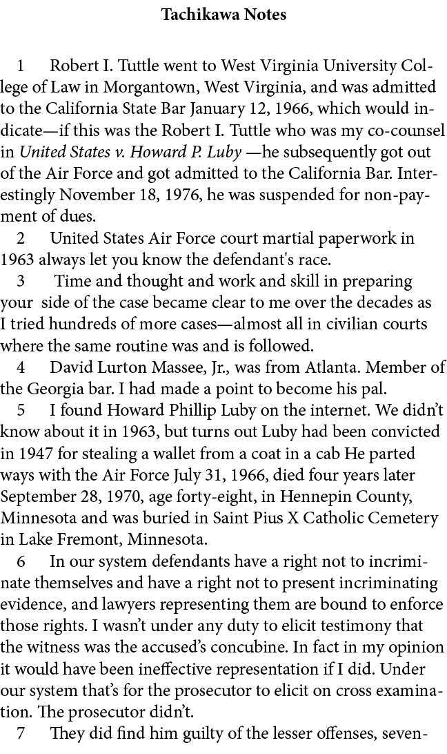 Tachikawa Notes ﻿ Robert I. Tuttle went to West Virginia University College of Law in Morgantown, West Virginia, and...