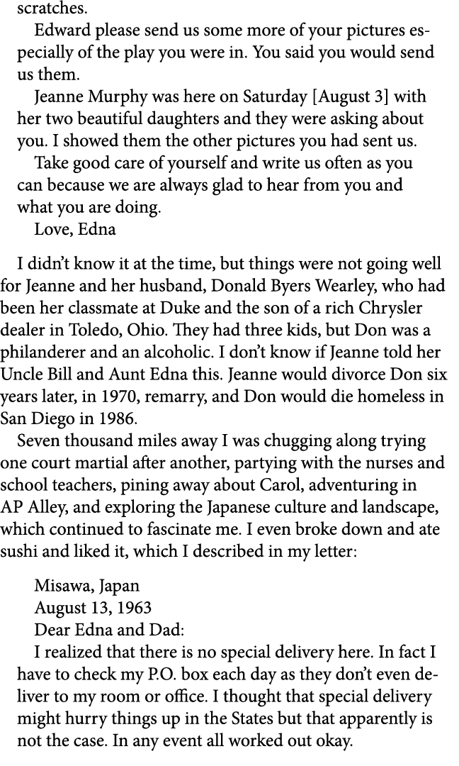 scratches. Edward please send us some more of your pictures especially of the play you were in. You said you would se...