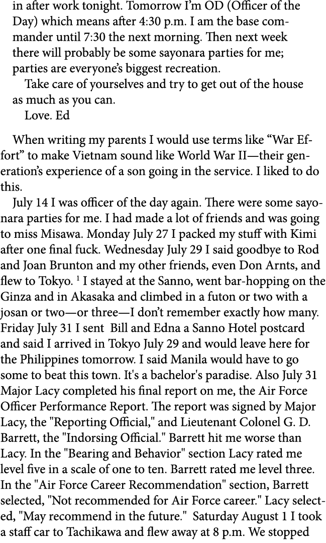 in after work tonight. Tomorrow I’m OD (Officer of the Day) which means after 4:30 p.m. I am the base commander until...