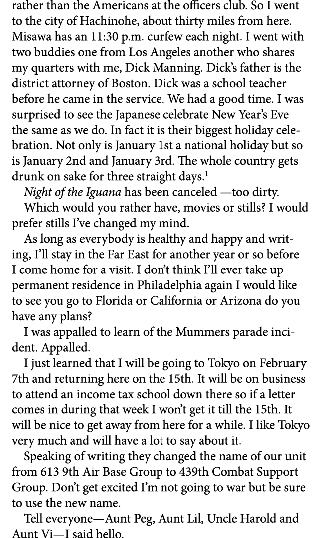 rather than the Americans at the officers club. So I went to the city of ﻿Hachinohe, about thirty miles from here. Mi...