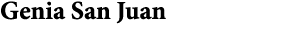 Genia ﻿San Juan 