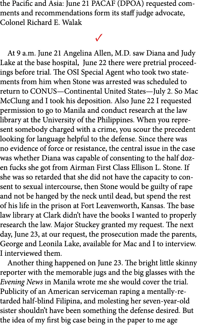 the Pacific and Asia: June 21 ﻿PACAF (DPOA) requested comments and recommendations form its staff judge advocate, Col...