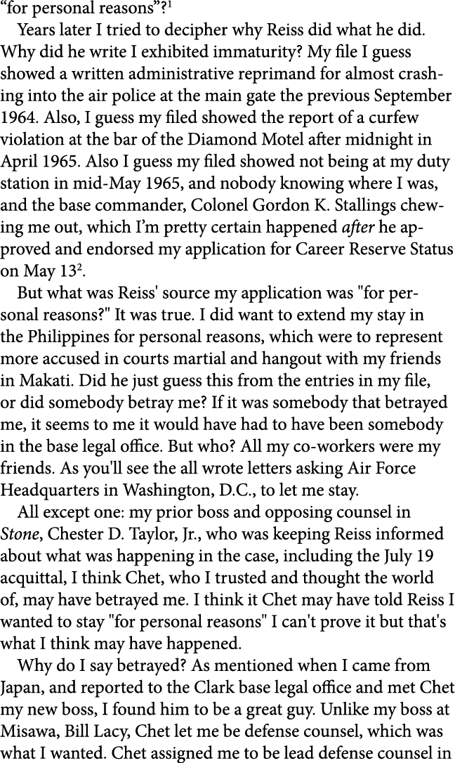 “for personal reasons”? Years later I tried to decipher why Reiss did what he did. Why did he write I exhibited immat...