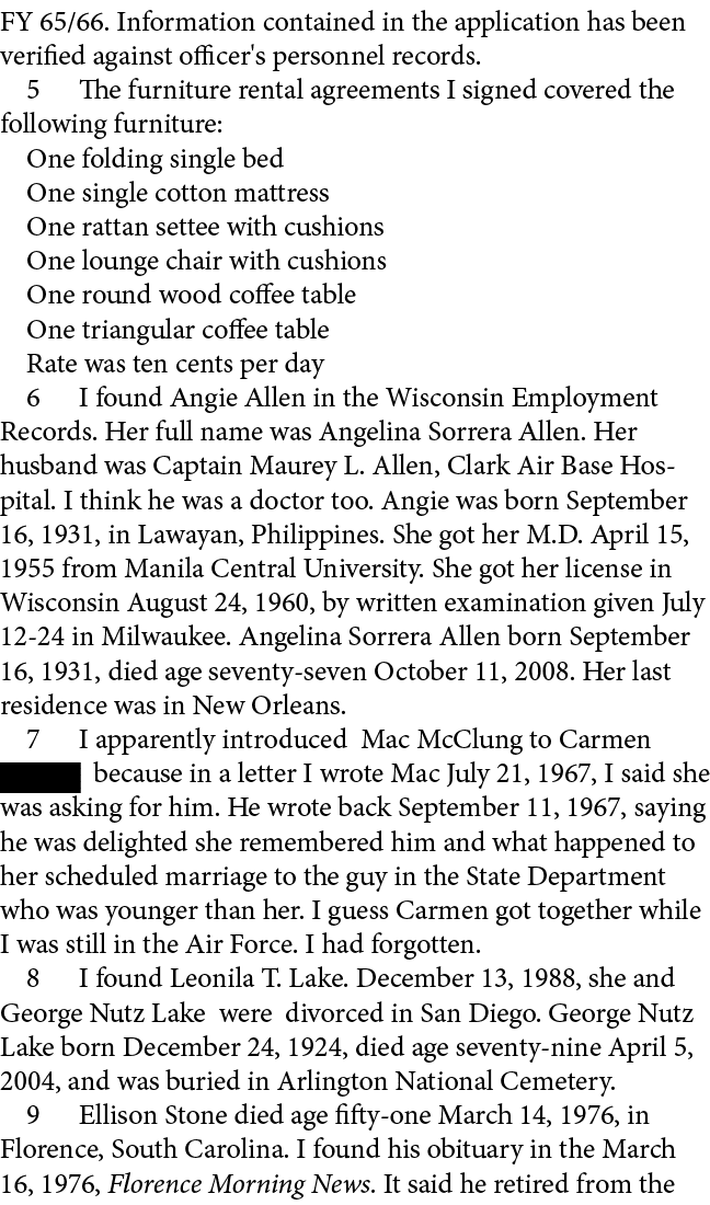 FY 65/66. Information contained in the application has been verified against officer's personnel records.﻿ ﻿ The furn...