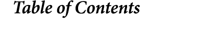 Table of Contents