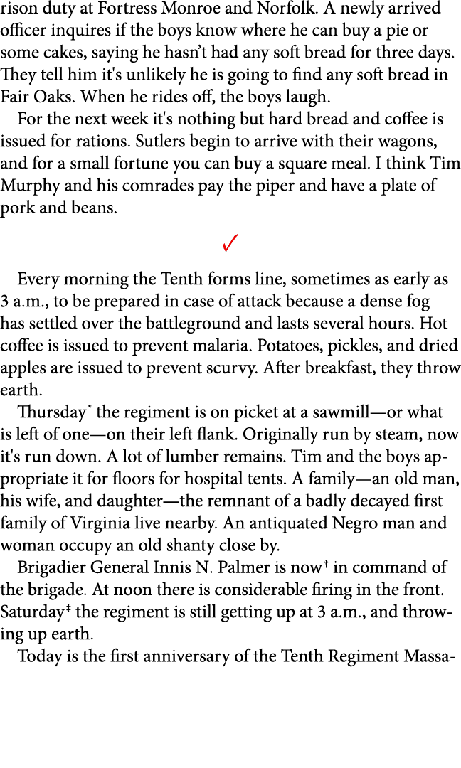 rison duty at Fortress Monroe and Norfolk. A newly arrived officer inquires if the boys know where he can buy a pie o...