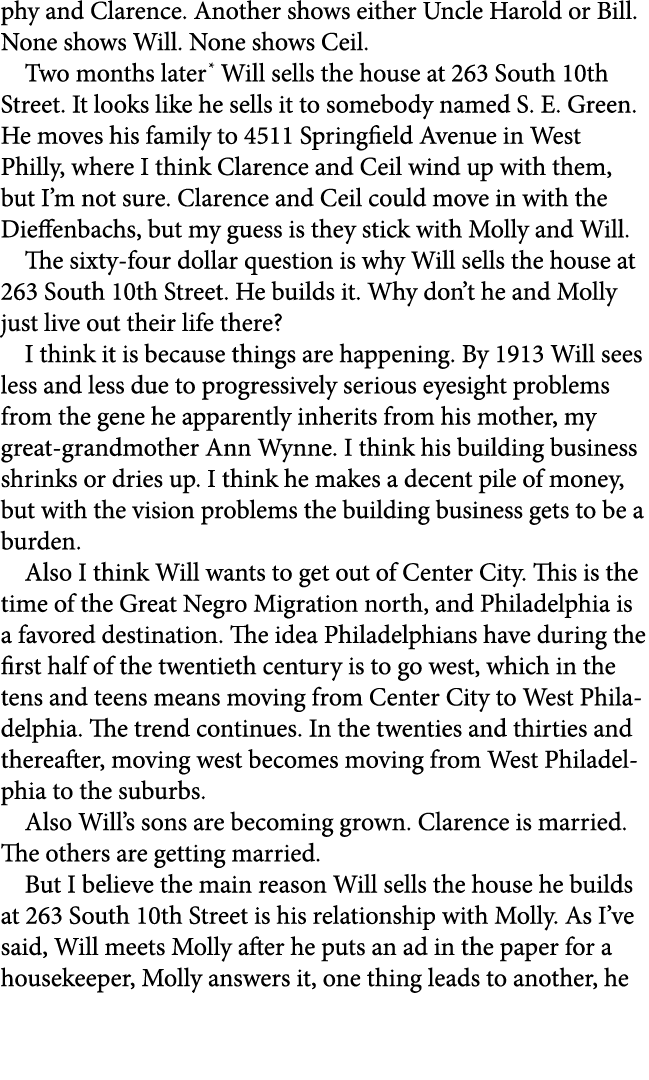 phy and Clarence. Another shows either Uncle Harold or Bill. None shows Will. None shows Ceil. Two months later Will ...