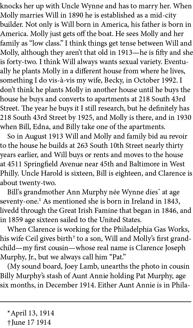 knocks her up with Uncle Wynne and has to marry her. When Molly marries Will in 1890 he is established as a mid city ...