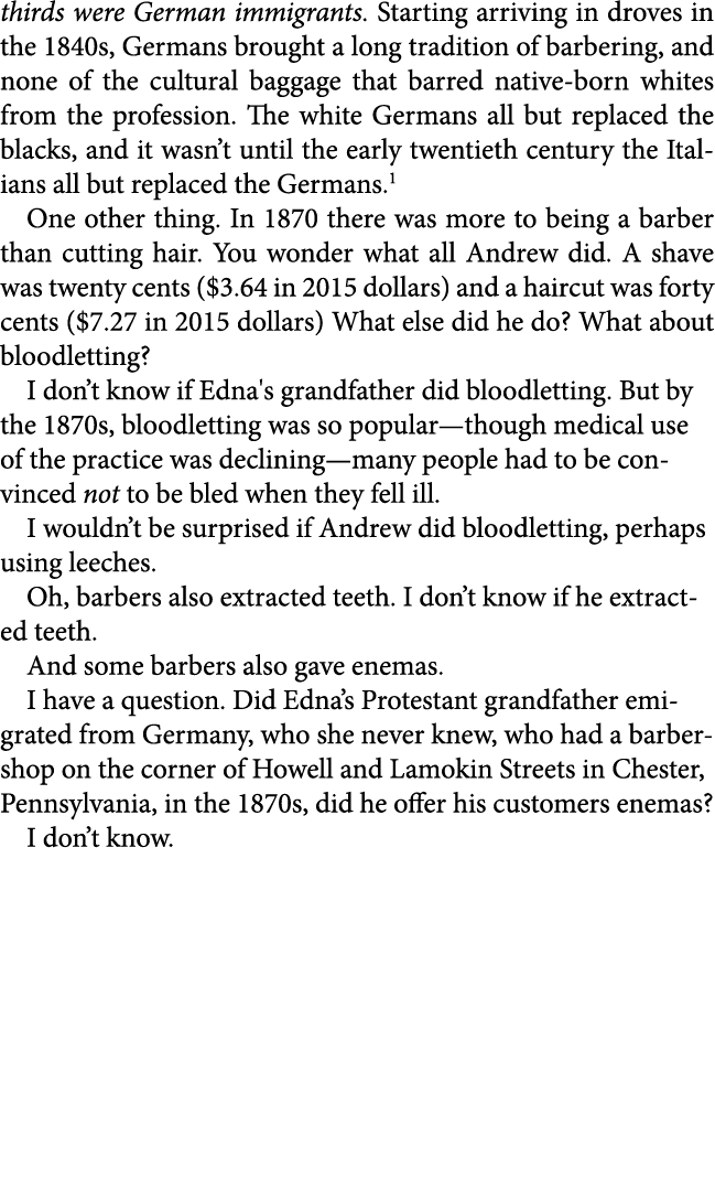 thirds were German immigrants. Starting arriving in droves in the 1840s, Germans brought a long tradition of barberin...