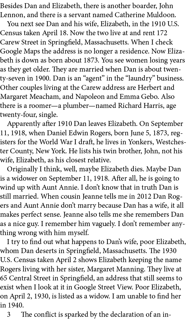 Besides Dan and Elizabeth, there is another boarder, John Lennon, and there is a servant named Catherine Muldoon. You...
