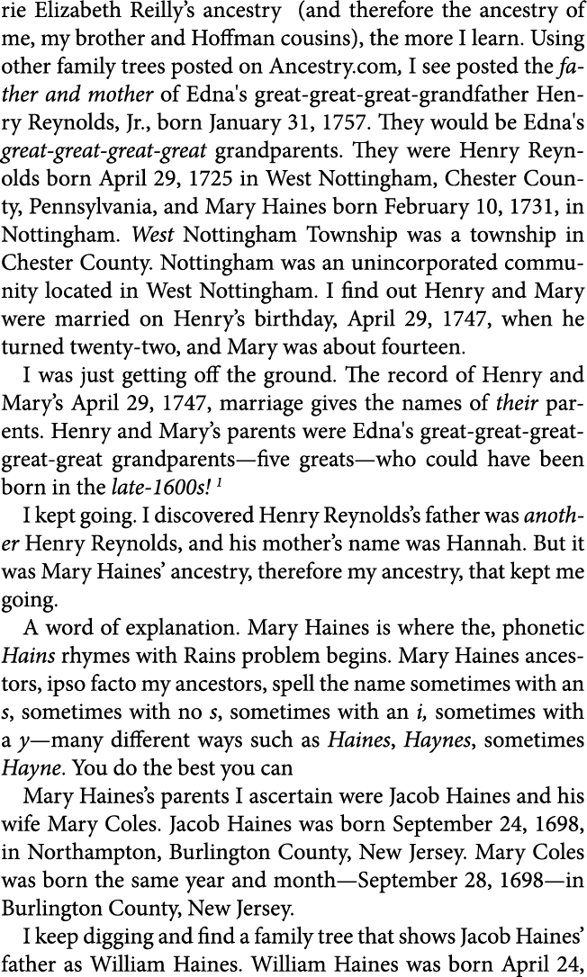 rie Elizabeth Reilly’s ﻿ancestry (and therefore the ﻿ancestry of me, my brother and Hoffman cousins), the more I lear...
