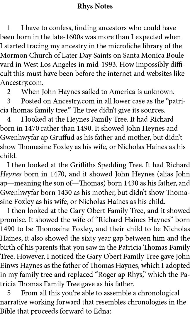 Rhys Notes ﻿ I have to confess, finding ancestors who could have been born in the late 1600s was more than I expected...