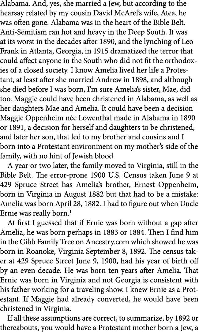 Alabama. And, yes, she married a Jew, but according to the hearsay related by my cousin ﻿David McArel’s wife, Atea, ...