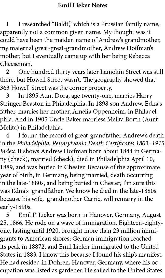 Emil Lieker Notes ﻿ I researched “Baldt,” which is a Prussian family name, apparently not a common given name. My tho...