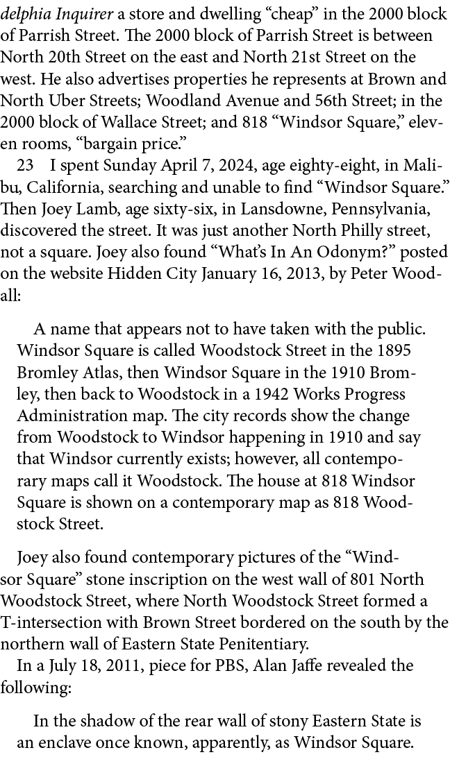 delphia Inquirer a store and dwelling “cheap” in the 2000 block of Parrish Street. The 2000 block of Parrish Street i...