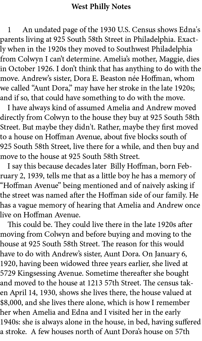 West Philly Notes ﻿ An undated page of the 1930 U.S. Census shows Edna's parents living at 925 South 58th Street in P...