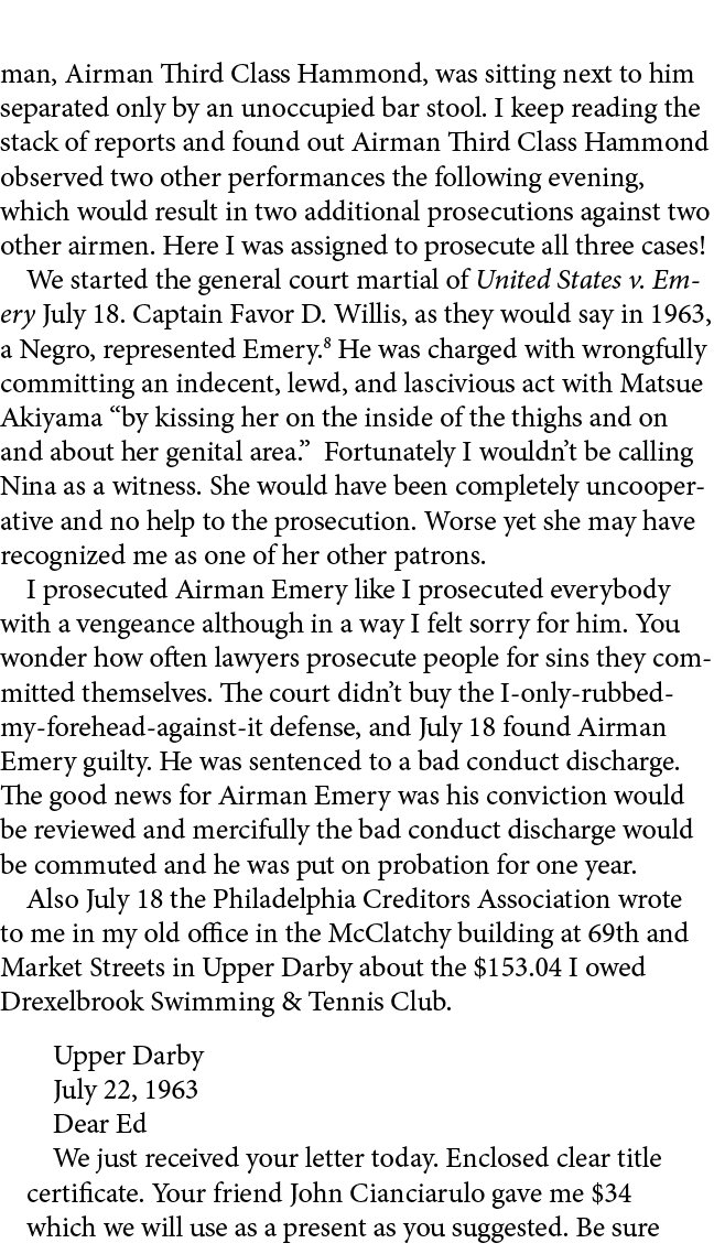 man, Airman Third Class Hammond, was sitting next to him separated only by an unoccupied bar stool. I keep reading th...