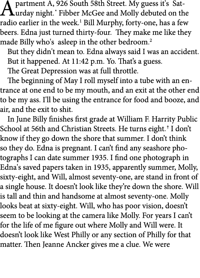 Apartment A, 926 South 58th Street. My guess it's Saturday night. Fibber McGee and Molly debuted on the radio earlier...
