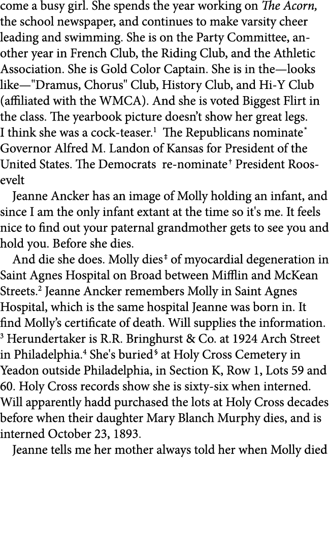 come a busy girl. She spends the year working on The Acorn, the school newspaper, and continues to make varsity cheer...