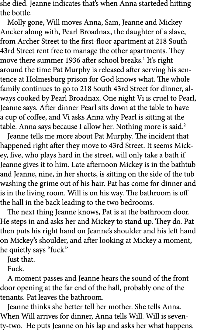 she died. Jeanne indicates that’s when Anna starteded hitting the bottle. Molly gone, Will moves Anna, Sam, Jeanne an...